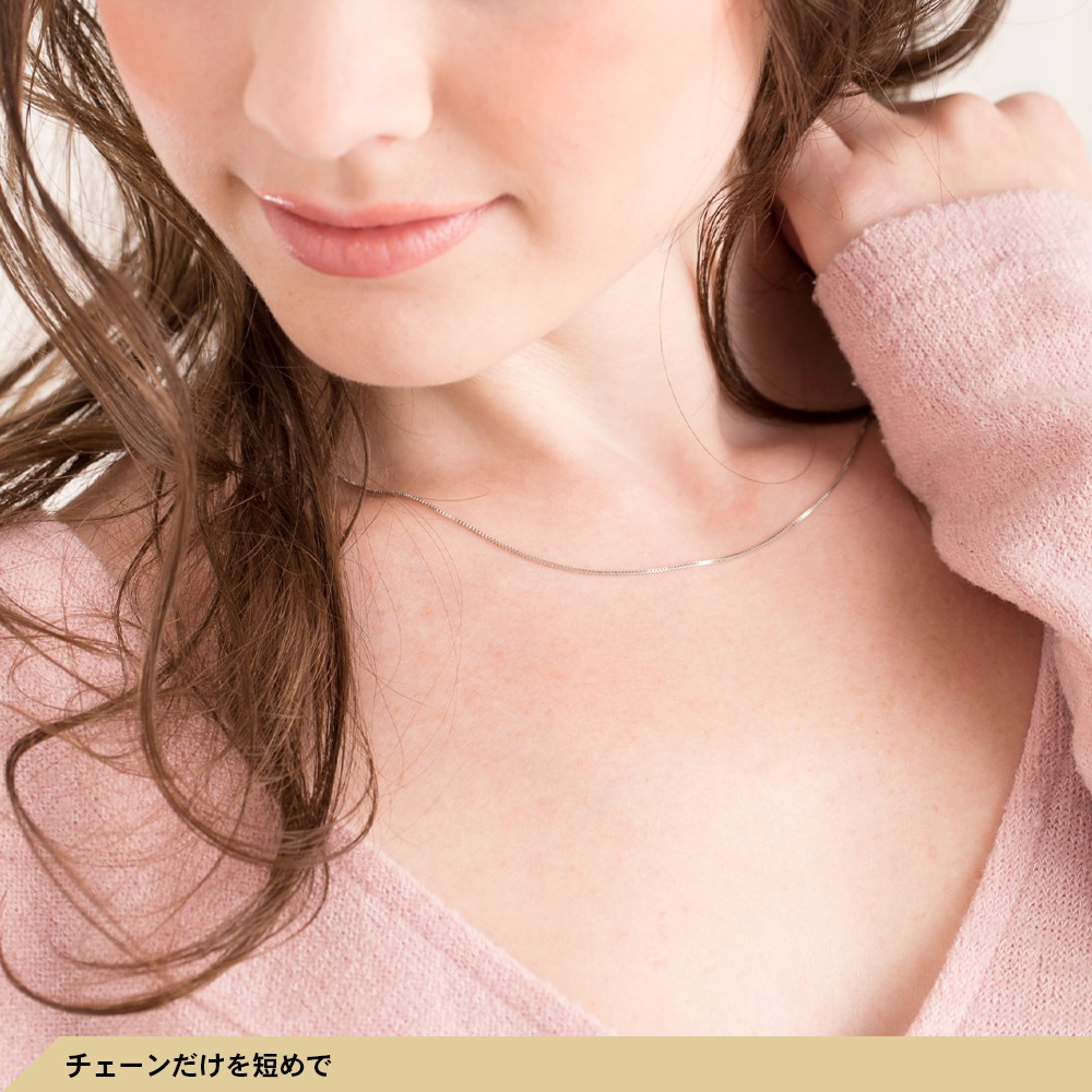 日本製 45cm スライドアジャスター チェーン プラチナ＆K18仕上