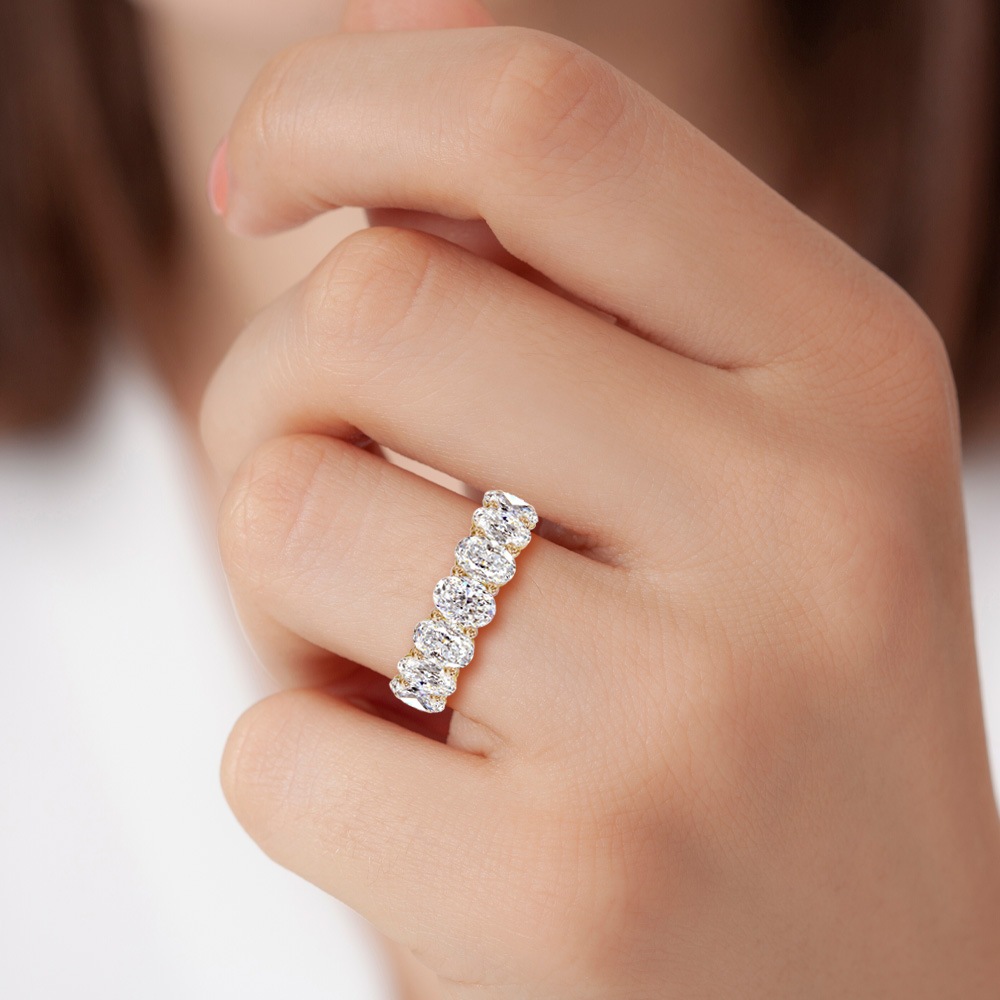 Pt900 / K18 3.5カラット～5カラット ダイヤモンド フルエタニティリング ラボグロウン ダイヤモンド