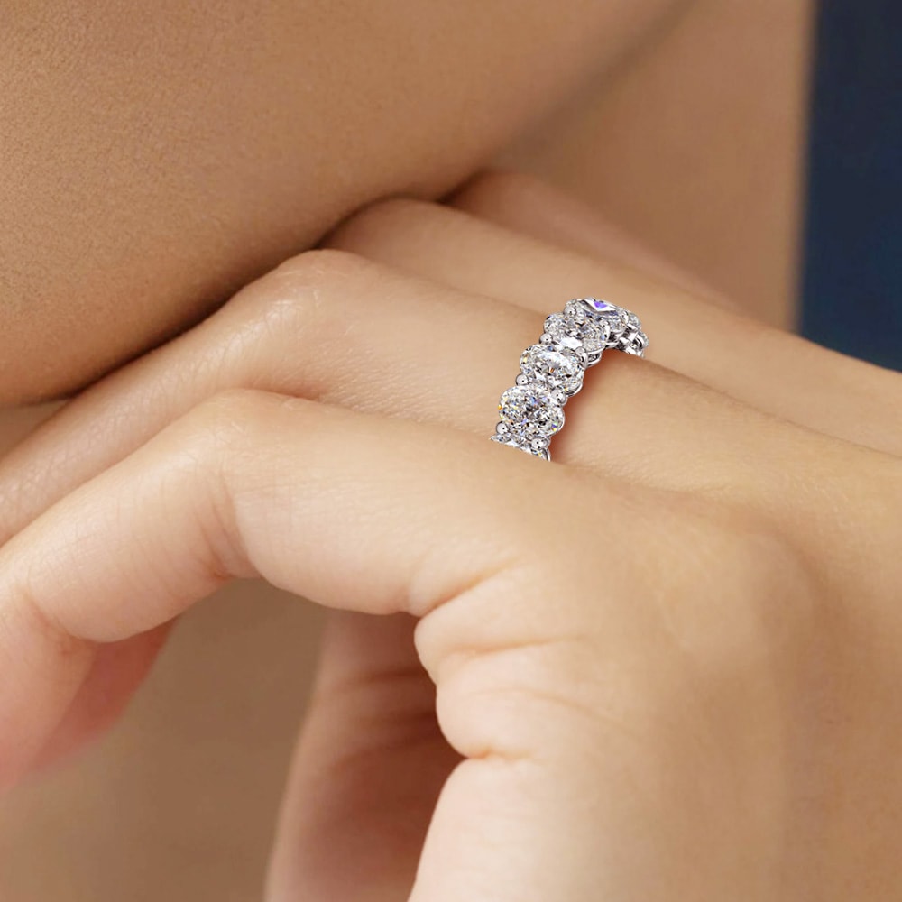 Pt900 / K18 3.5カラット～5カラット ダイヤモンド フルエタニティリング ラボグロウン ダイヤモンド