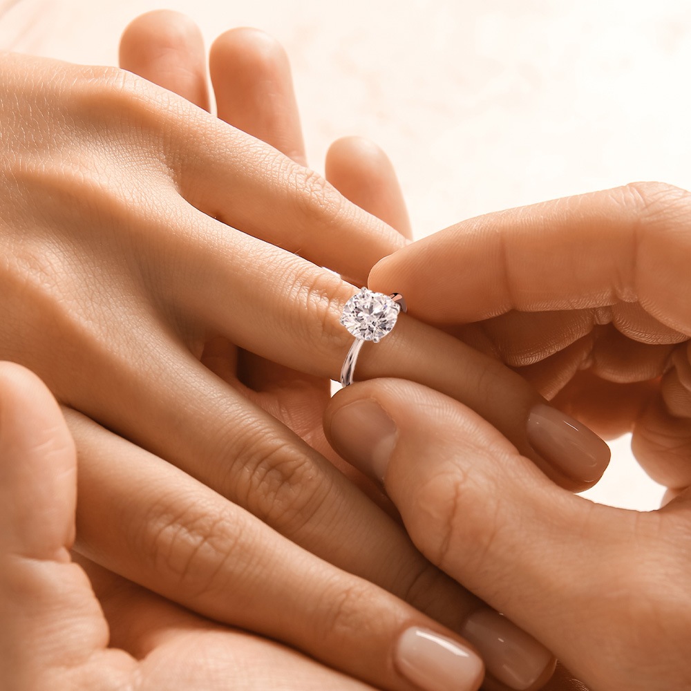 【2ct】ラボグロウンダイヤモンド リング D/VVS2/3EX Pt900 K18 ソリティア 指輪｜JEWELRY CASTLE