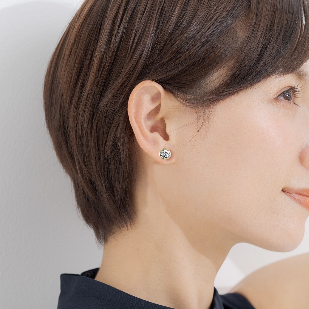 【0.3ct～1.0ct】ラボグロウンダイヤモンド ピアス D/VVS2/3EX Pt900 K18 スタッド｜JEWELRY CASTLE