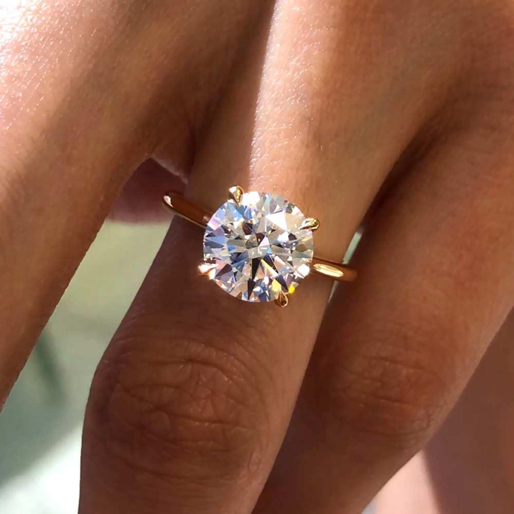 【3ct】ラボグロウンダイヤモンド リング D/VVS2/3EX Pt900 K18 ソリティア 指輪｜JEWELRY CASTLE