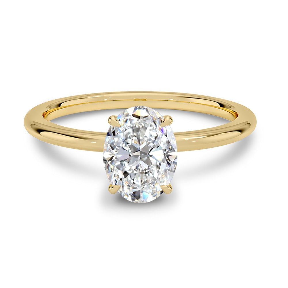 【1ct】ラボグロウンダイヤモンド リング オーバルカット D/VVS2/2EX Pt900 K18 ソリティア 指輪|JEWELRY CASTLE