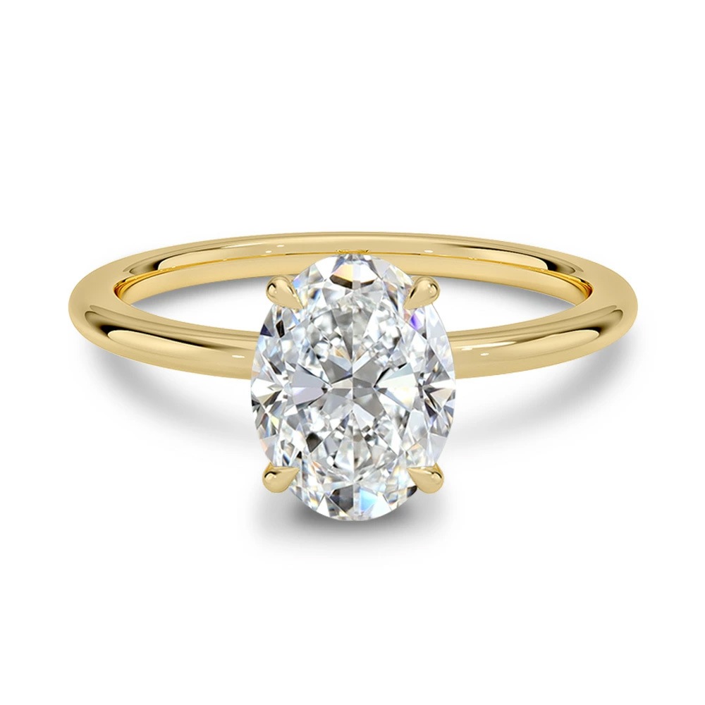 【1.5ct】ラボグロウンダイヤモンド リング オーバルカット D/VVS2/2EX Pt900 K18 ソリティア 指輪｜JEWELRY CASTLE