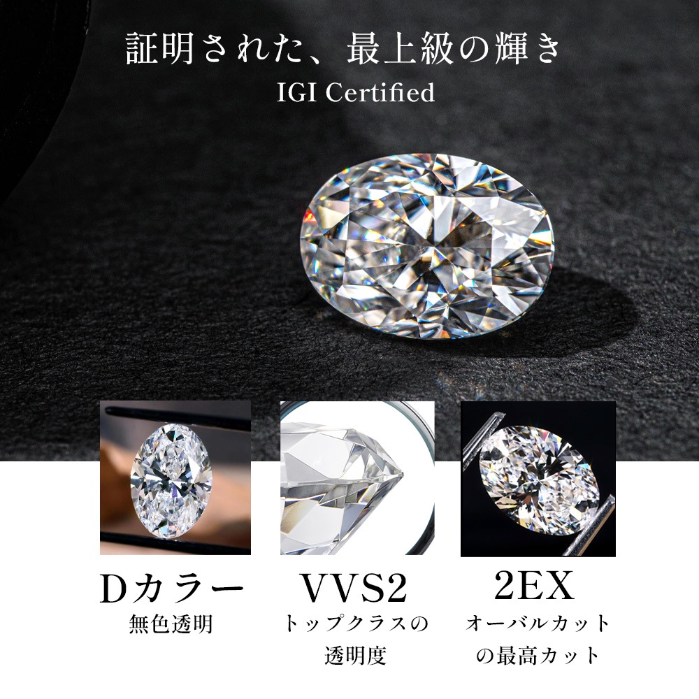 【3ct】オーバル ラボグロウンダイヤモンド ネックレス D/VVS2/3EX Pt900 K18 ソリティア｜JEWELRY CASTLE