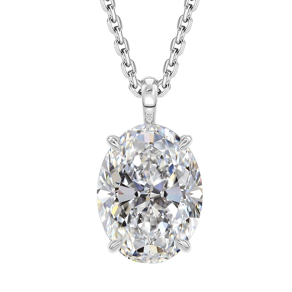 【3ct】オーバル ラボグロウンダイヤモンド ネックレス D/VVS2/3EX Pt900 K18 ソリティア｜JEWELRY CASTLE