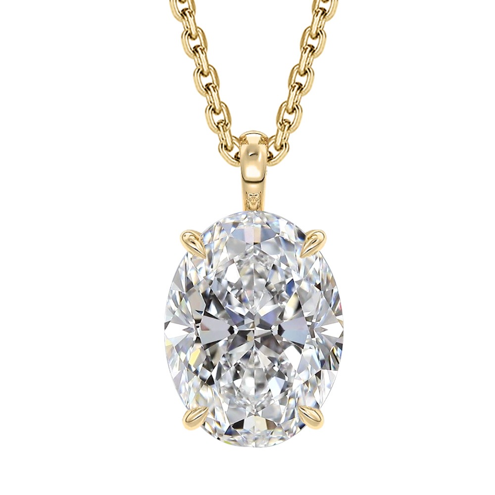 【3ct】オーバル ラボグロウンダイヤモンド ネックレス D/VVS2/3EX Pt900 K18 ソリティア｜JEWELRY CASTLE