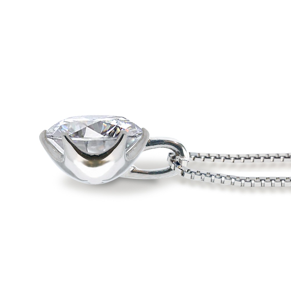 【1.5ct】ラボグロウンダイヤモンド ネックレス D/VVS2/3EX Pt900 K18 6爪 一粒|JEWELRY CASTLE
