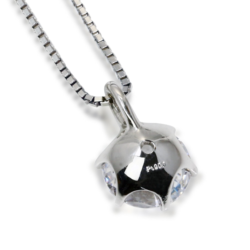 【1.5ct】ラボグロウンダイヤモンド ネックレス D/VVS2/3EX Pt900 K18 6爪 一粒|JEWELRY CASTLE