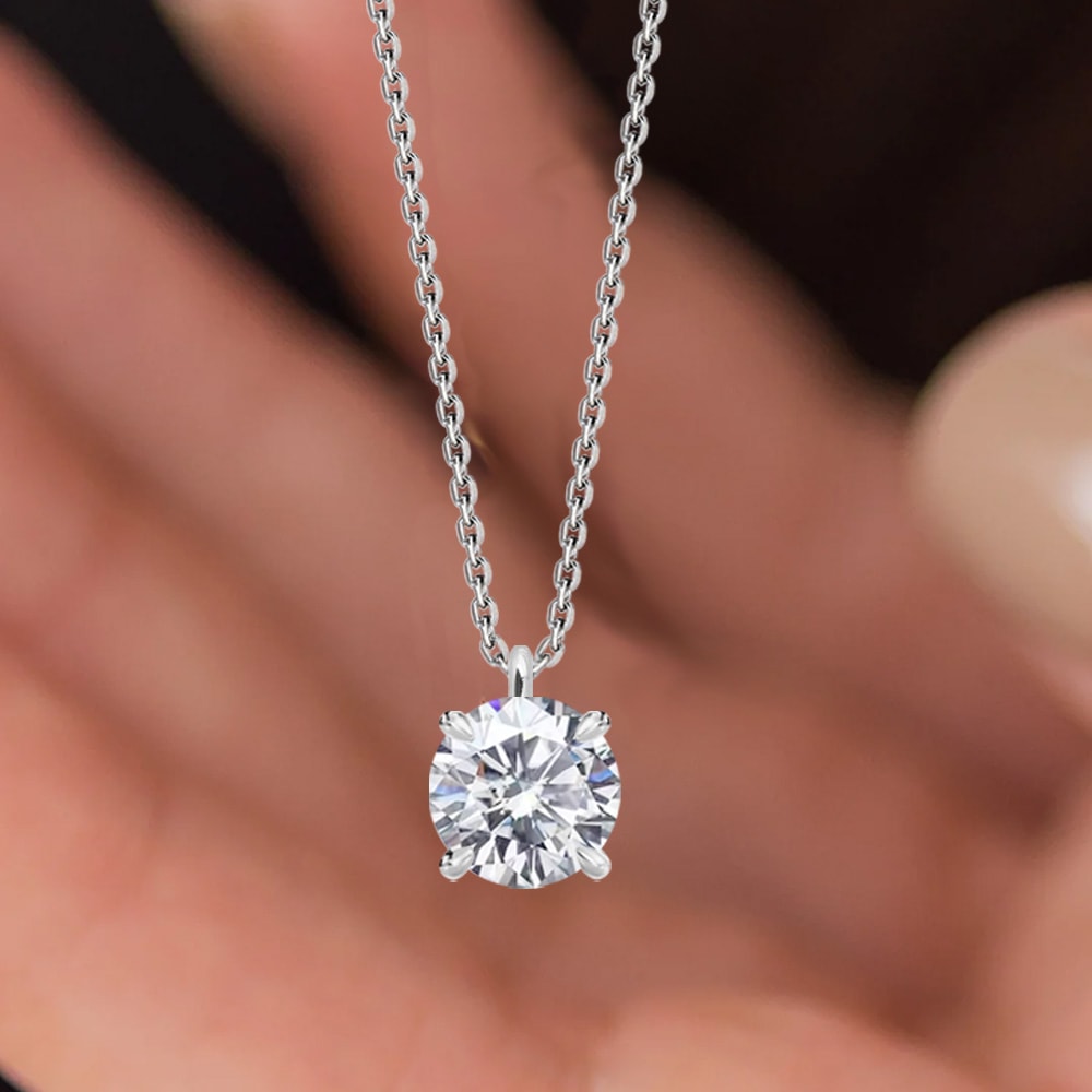 【1.5ct】ラボグロウンダイヤモンド ネックレス D/VVS2-1/3EX H&C Pt900 K18 4爪 ソリティア|JEWELRY CASTLE