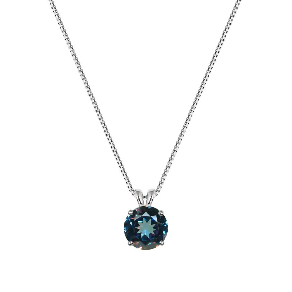 【プラチナ/K18】2.5ct ラボグロウン アレキサンドライト ソリティア ネックレス