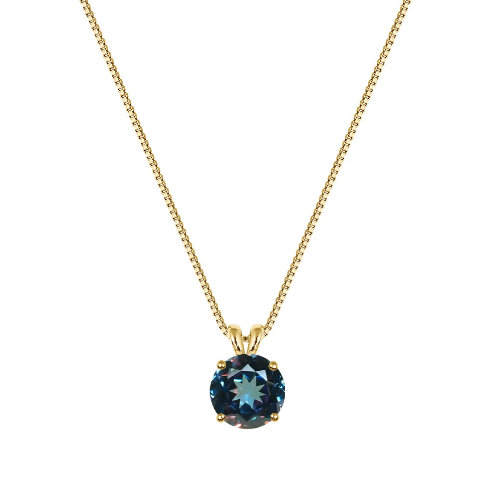 【プラチナ/K18】2.5ct ラボグロウン アレキサンドライト ソリティア ネックレス