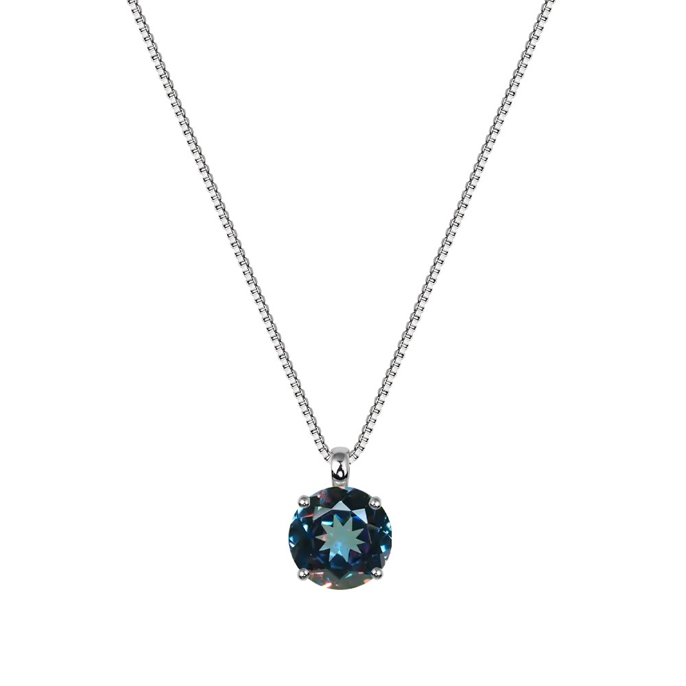 【プラチナ/K18】2.5ct ラボグロウン アレキサンドライト ソリティア ネックレス