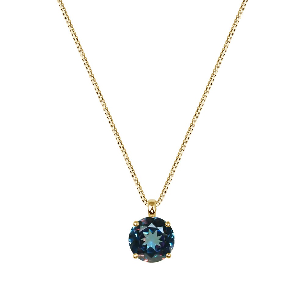 【プラチナ/K18】2.5ct ラボグロウン アレキサンドライト ソリティア ネックレス