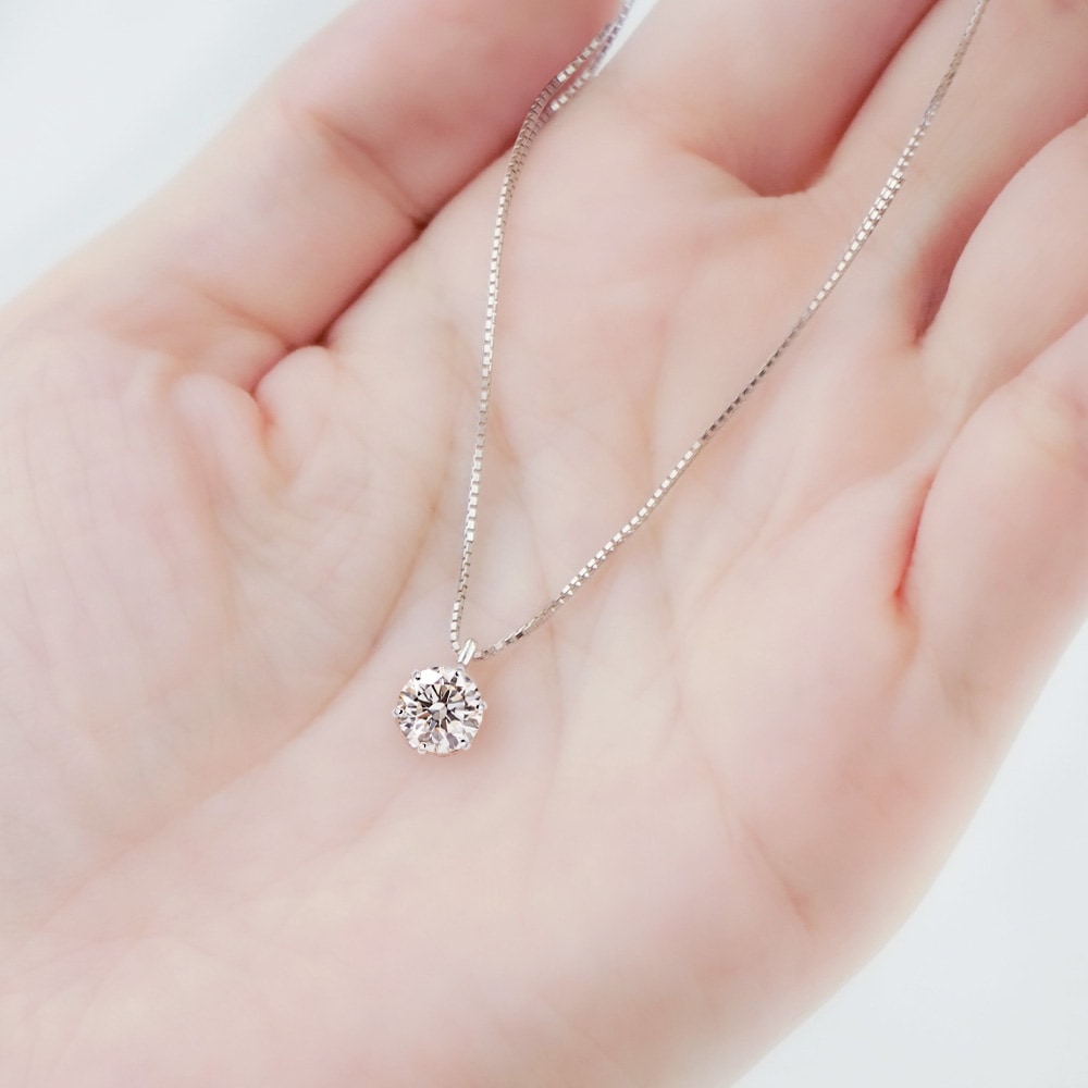 【IGI鑑定書付】PT900 1.0カラット ラボグロウン ダイヤモンド 6爪 一粒 ネックレス