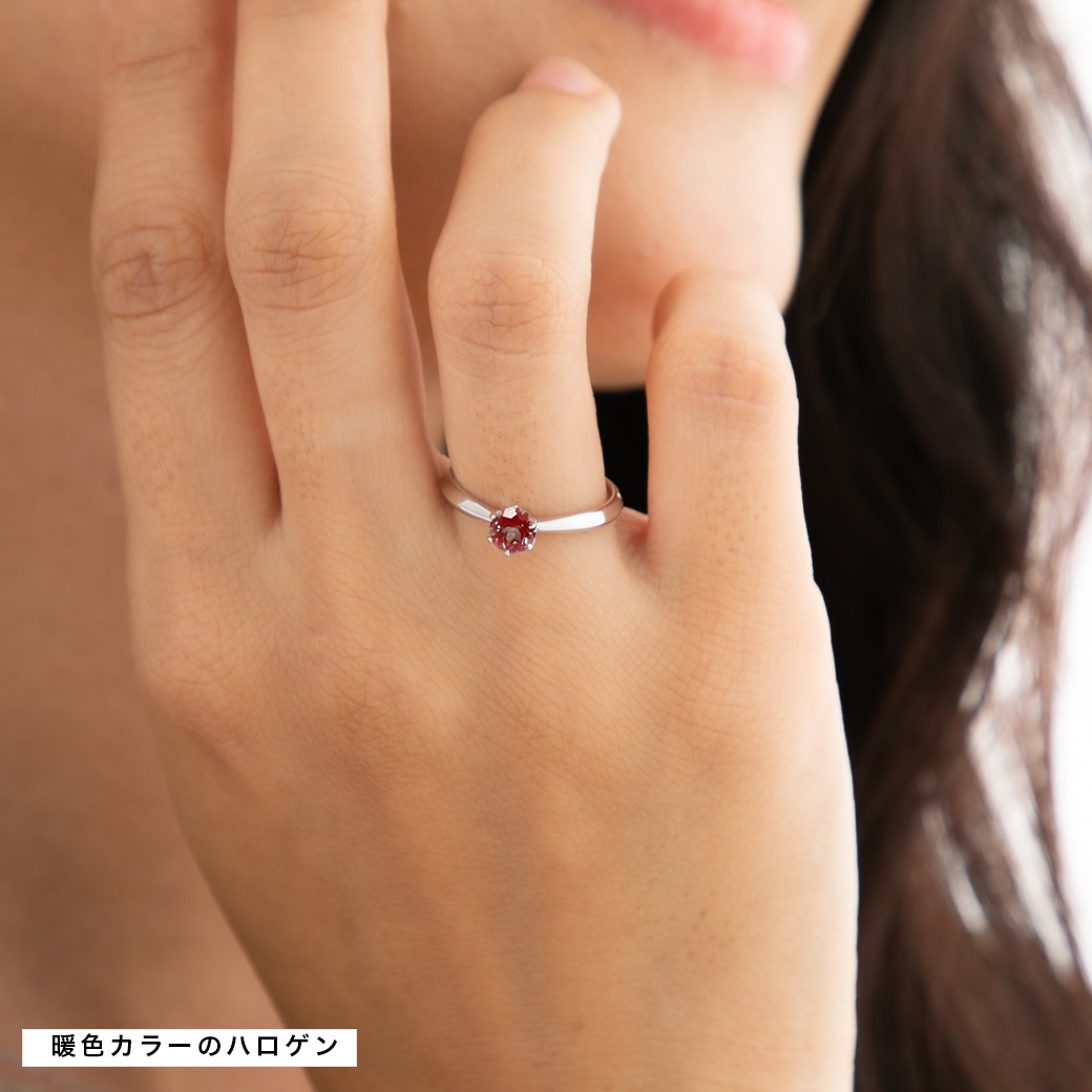 【プラチナ/K18】0.6カラット アレキサンドライト(ラボグロウン) リング 指輪 ・ラウンドカット