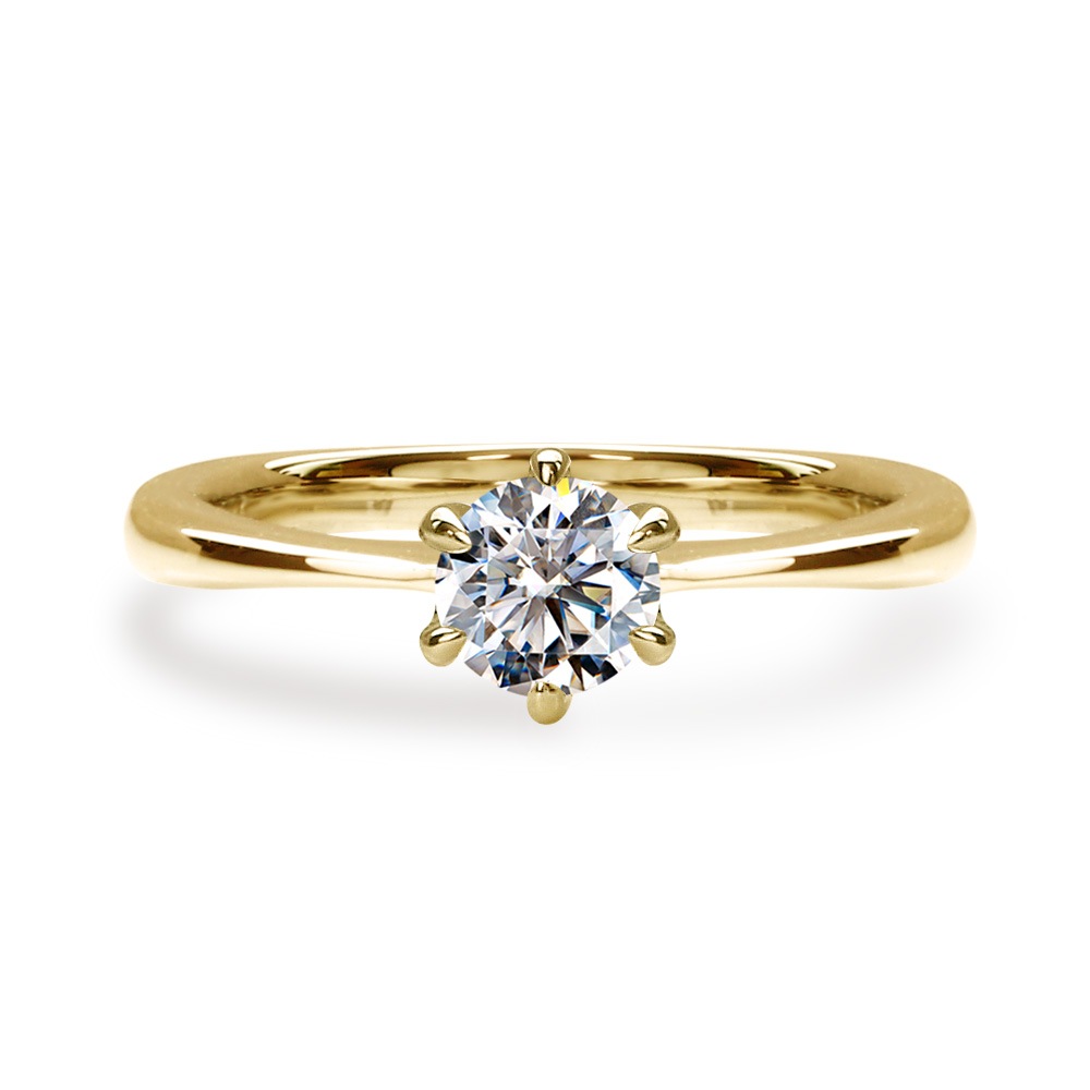 【プラチナ/K18】 0.3ct モアサナイト 6爪 ソリティアリング