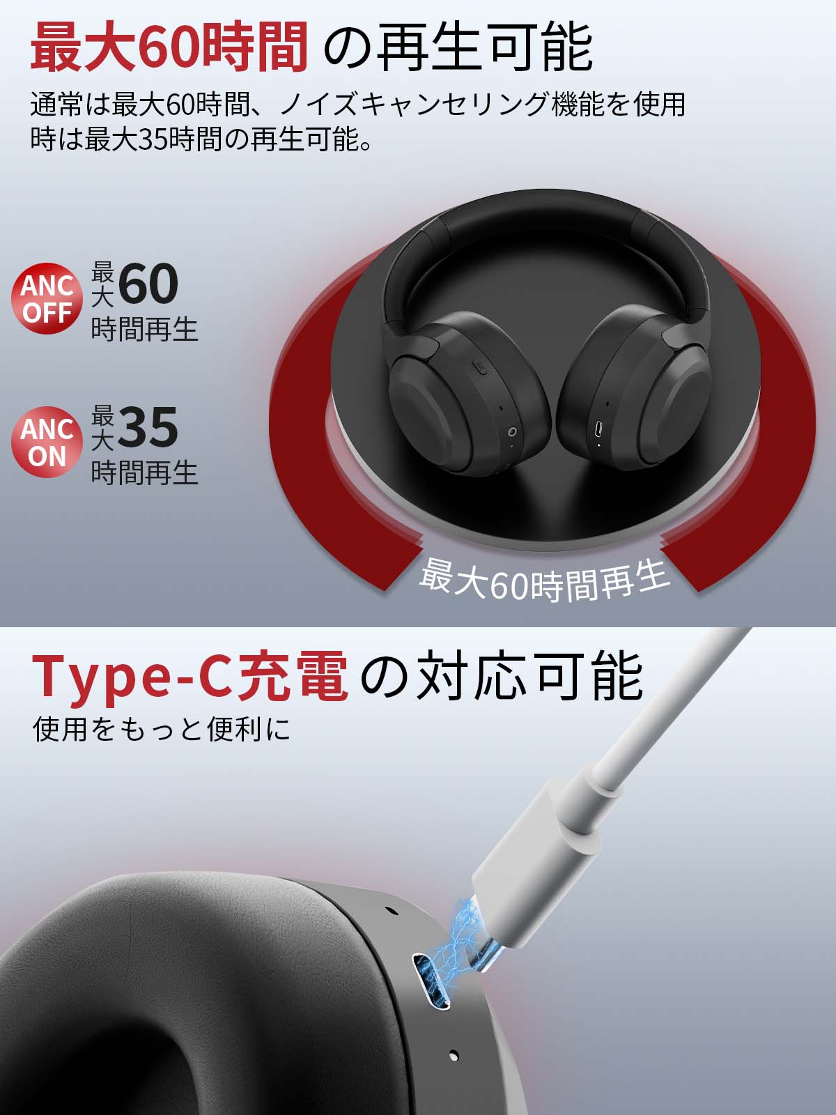 ワイヤレス ヘッドフォン-J137