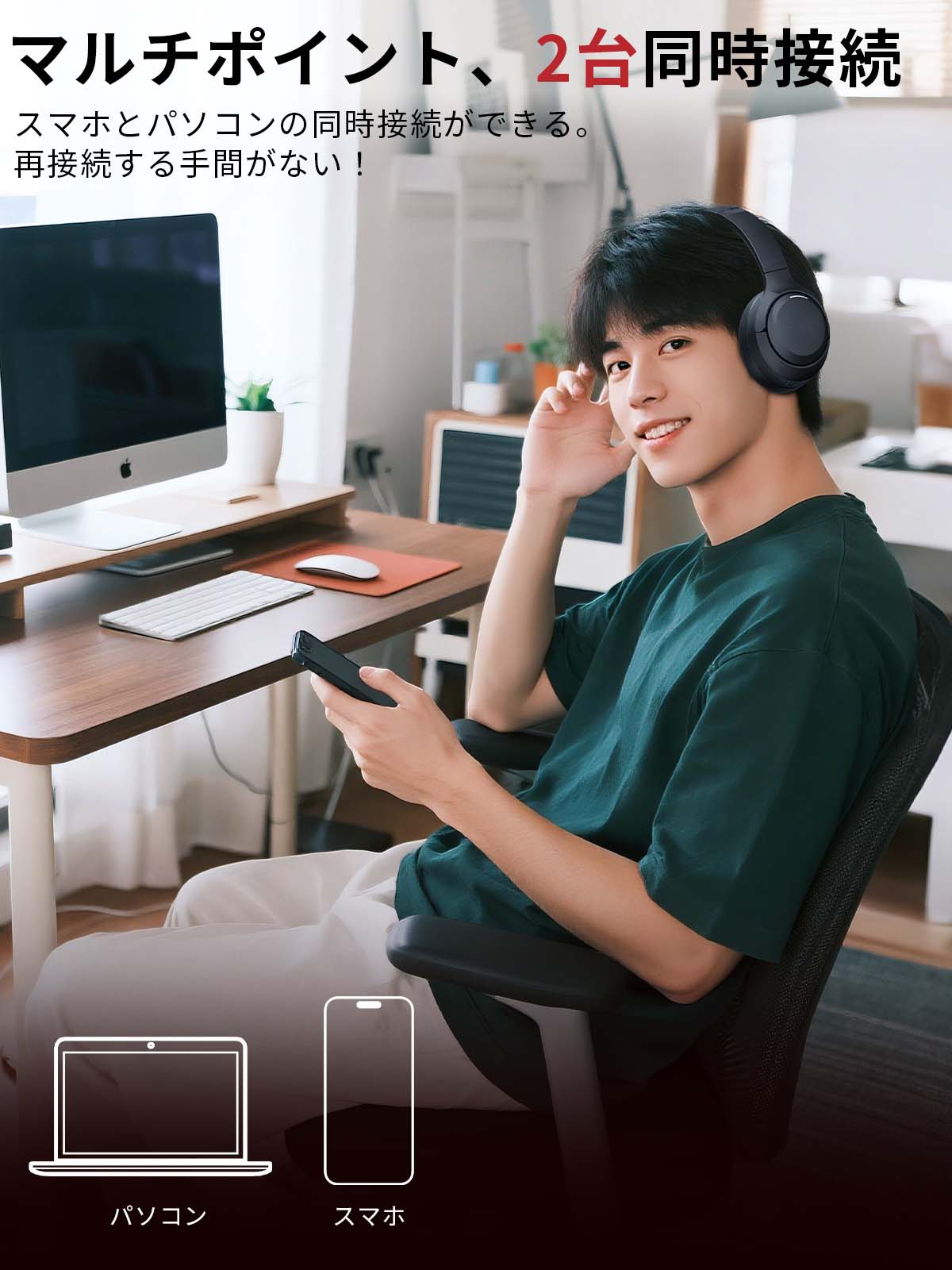 ワイヤレス ヘッドフォン-J137