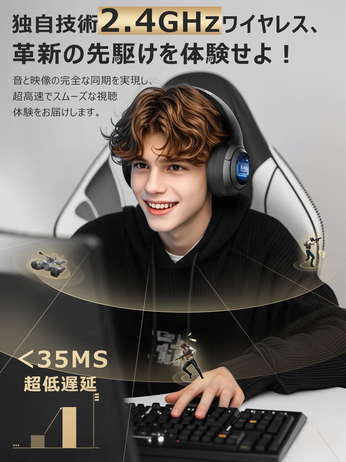 ワイヤレス ヘッドフォン-J130