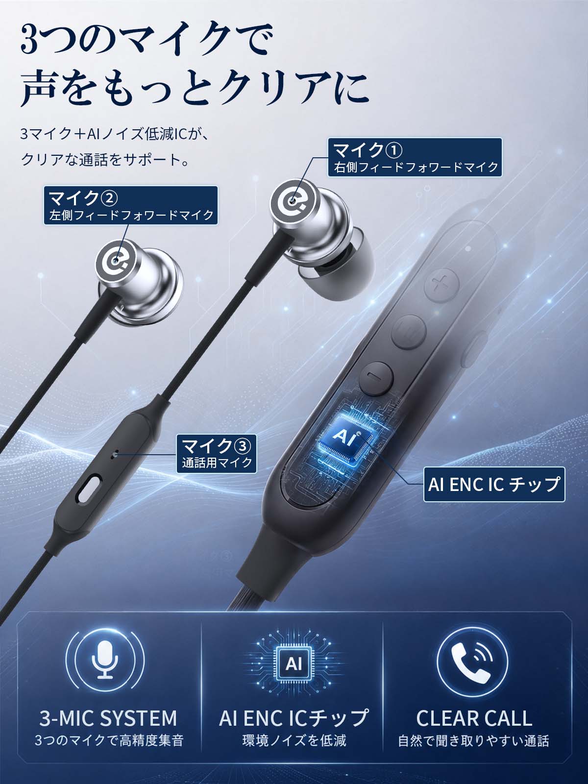 ANCノイズキャンセリング 有線イヤホン J232