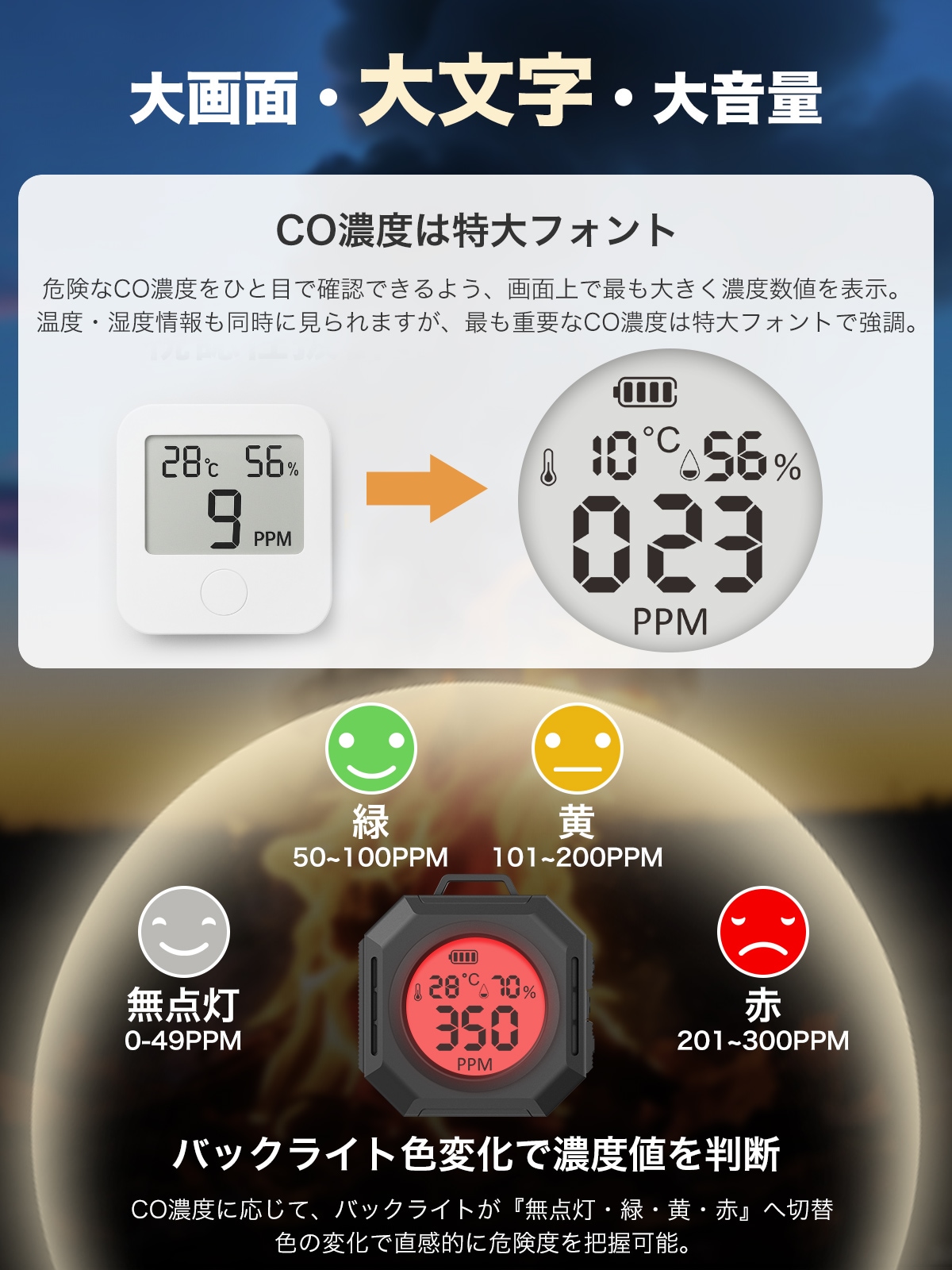 一酸化炭素警報器 J191 | 一酸化炭素チェッカー | JUST MATCH公式通販