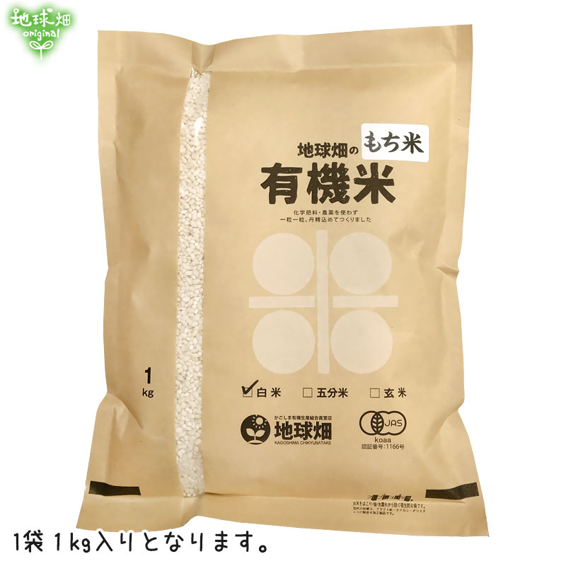 3/5発送 有機もち米(白米) 6kg 餅米 もち精米 精米 | 米・雑穀米・豆