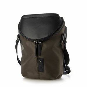 【Y'SACCS】【CORDURA×リサイクルレザー】ラウンドフラップミニショルダー