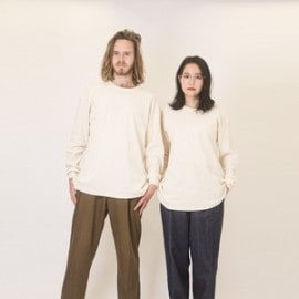 【S.O.S from Texas】オーガニックコットン/アメリカ製 サーマル クルーネック 長袖 Tシャツ 【ユニセックス】|メンズ・ユニセックス|WEAR