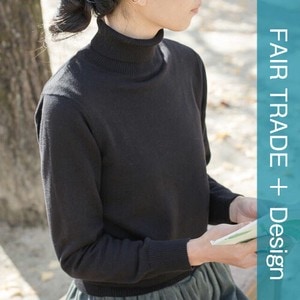 【シサム工房】OCN リブタートルネックトップ