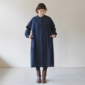 【シサム工房】MHシサムノスタンドカラーシャツワンピース