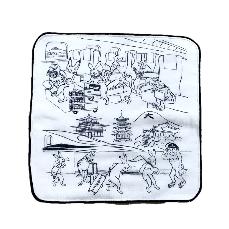 タオルハンカチ【N700S×鳥獣戯画】