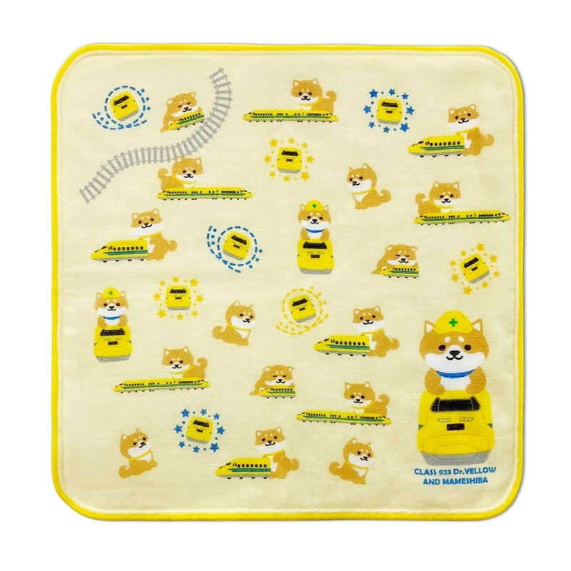 【豆柴×ドクターイエロー】たおるはんかち