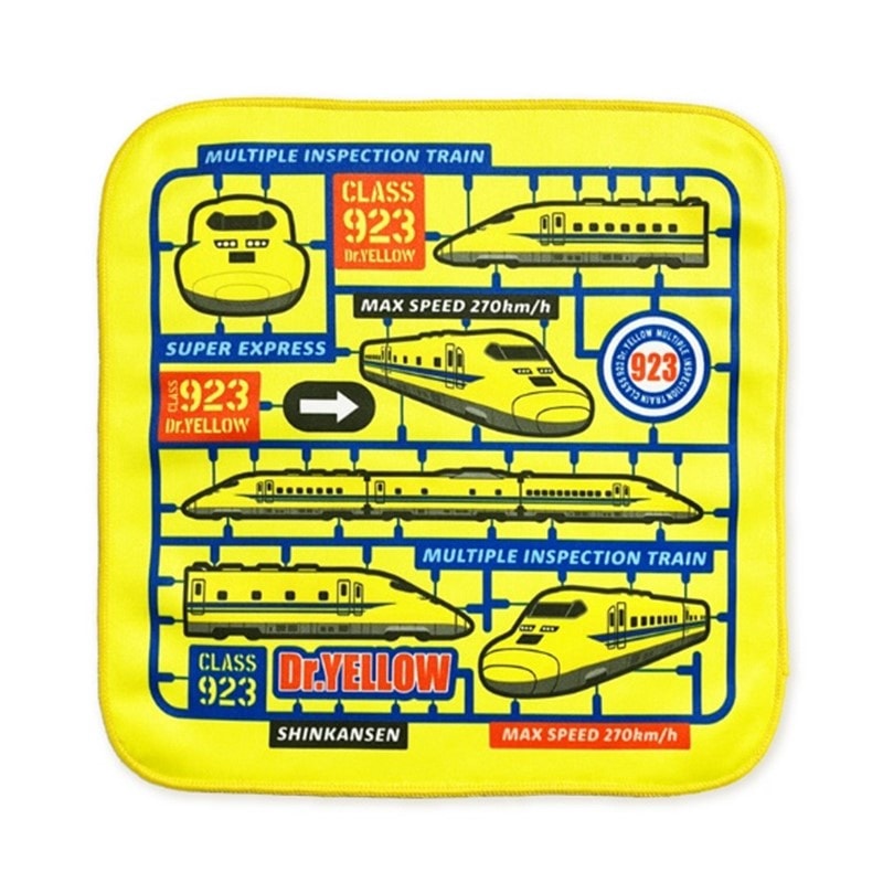 923形ドクターイエロー タオルハンカチ（プラモ柄）