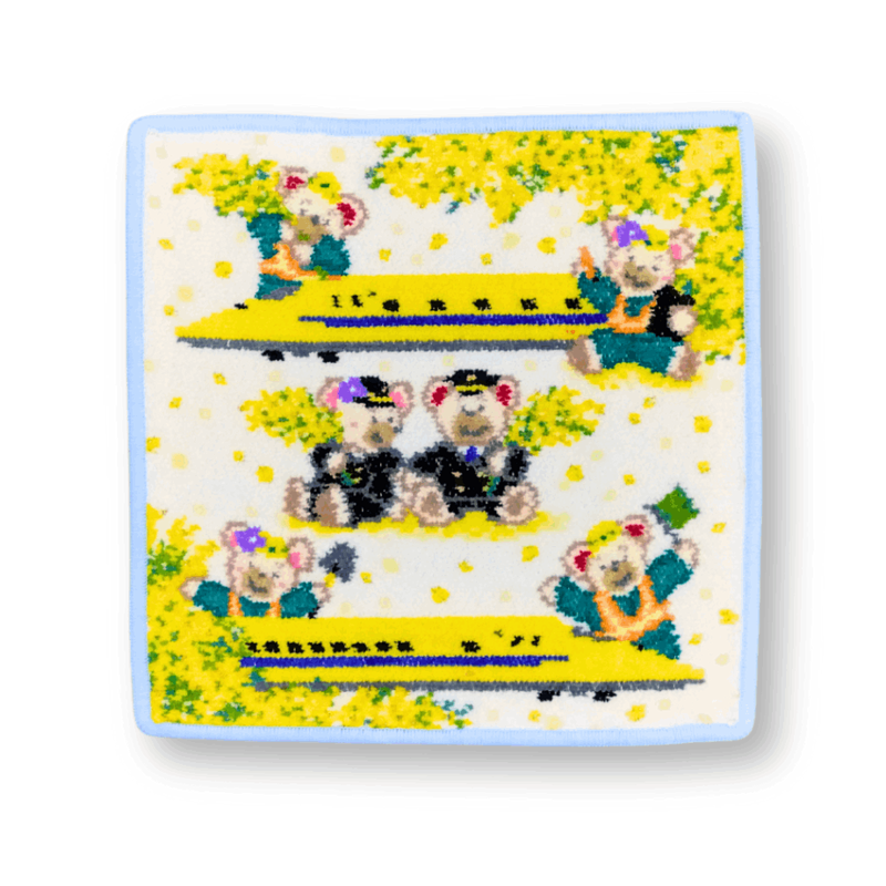 【FEILER】ハンカチ CLASS 923 Dr.YELLOW HAPPY MIMOZA（ブルー）