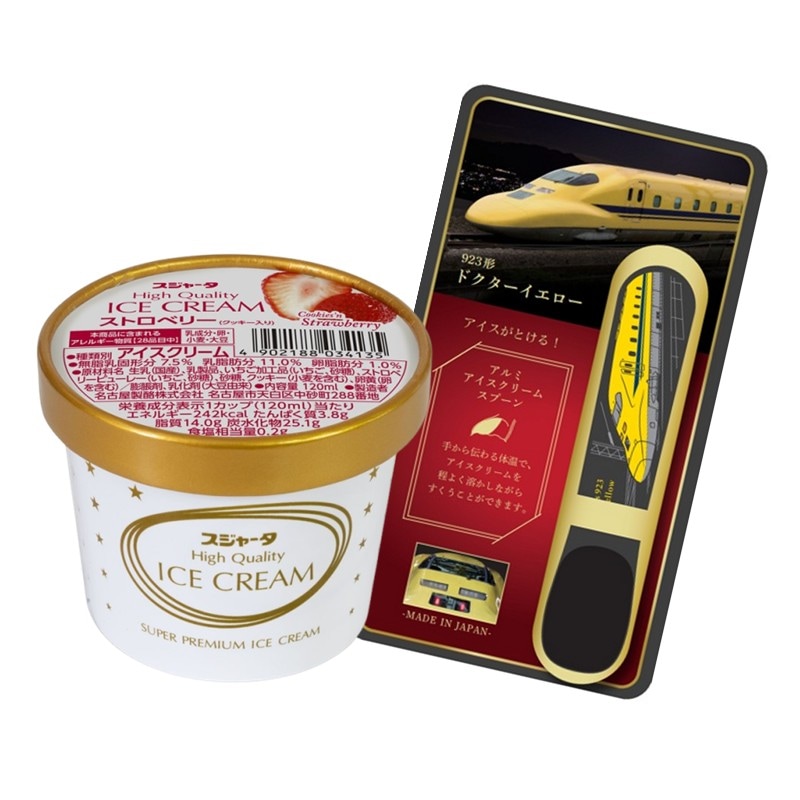 ｼﾝｶﾝｾﾝｽｺﾞｲｶﾀｲｱｲｽ（ストロベリー・クッキー入り）11個入り＋ﾄﾞｸﾀｰｲｴﾛｰ ｱﾙﾐｱｲｽｸﾘｰﾑｽﾌﾟｰﾝ1本