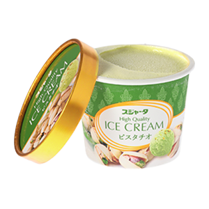濃厚なピスタチオペーストが練り込まれたアイスクリームに、ローストしたピスタチオナッツを入れ、香ばしく仕上げました。何度も試作を繰り返し、納得いく味わいになるまで追求した当社自慢のオリジナルフレーバーです。
