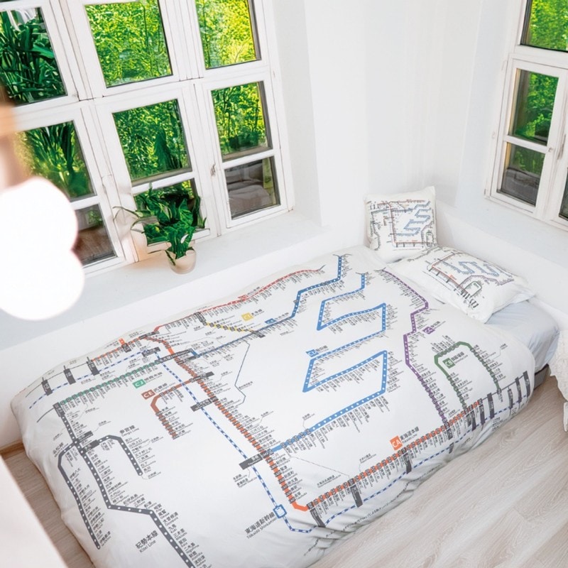 鉄道モチーフ 布団カバー　JR東海鉄道路線図柄