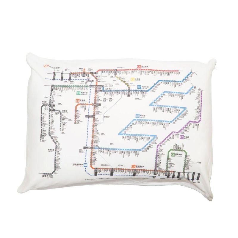 鉄道モチーフ 枕カバー　JR東海鉄道路線図柄