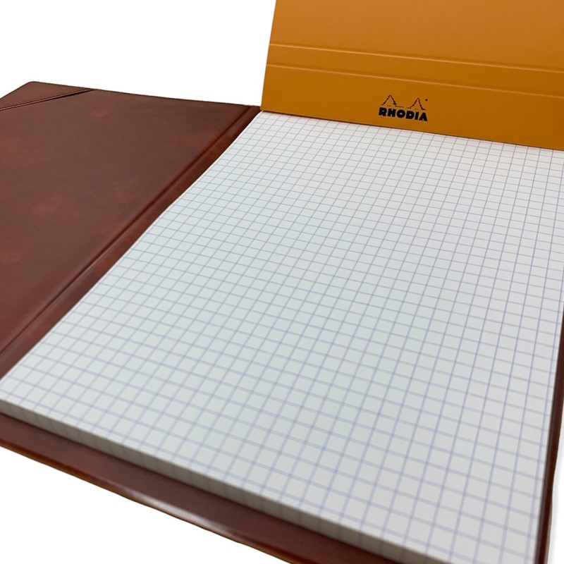 【RHODIA×新幹線】N700Sロゴ入りカバー（ブラウン）＋ロディアメモNo.16（オレンジ）