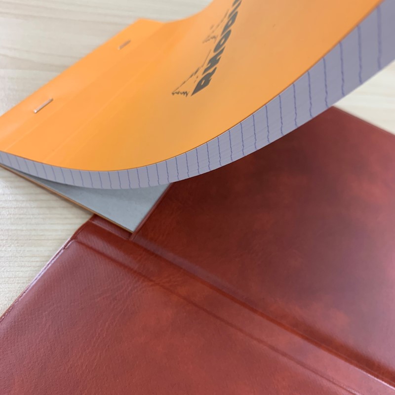 【RHODIA×新幹線】N700Sロゴ入りカバー（ブラウン）＋ロディアメモNo.16（オレンジ）