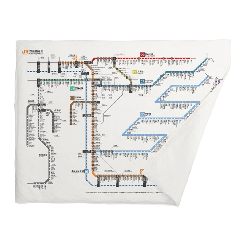 鉄道モチーフ 布団カバー　JR東海鉄道路線図柄