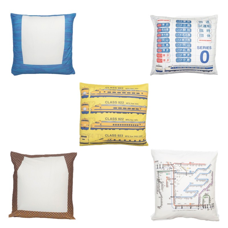 鉄道モチーフ クッションカバー　N700Sグリーン車座席モケット柄