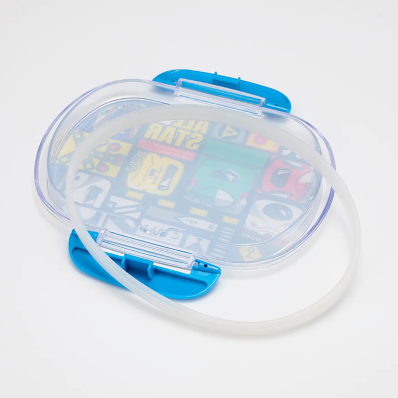 てつどうお弁当箱　ブロック柄