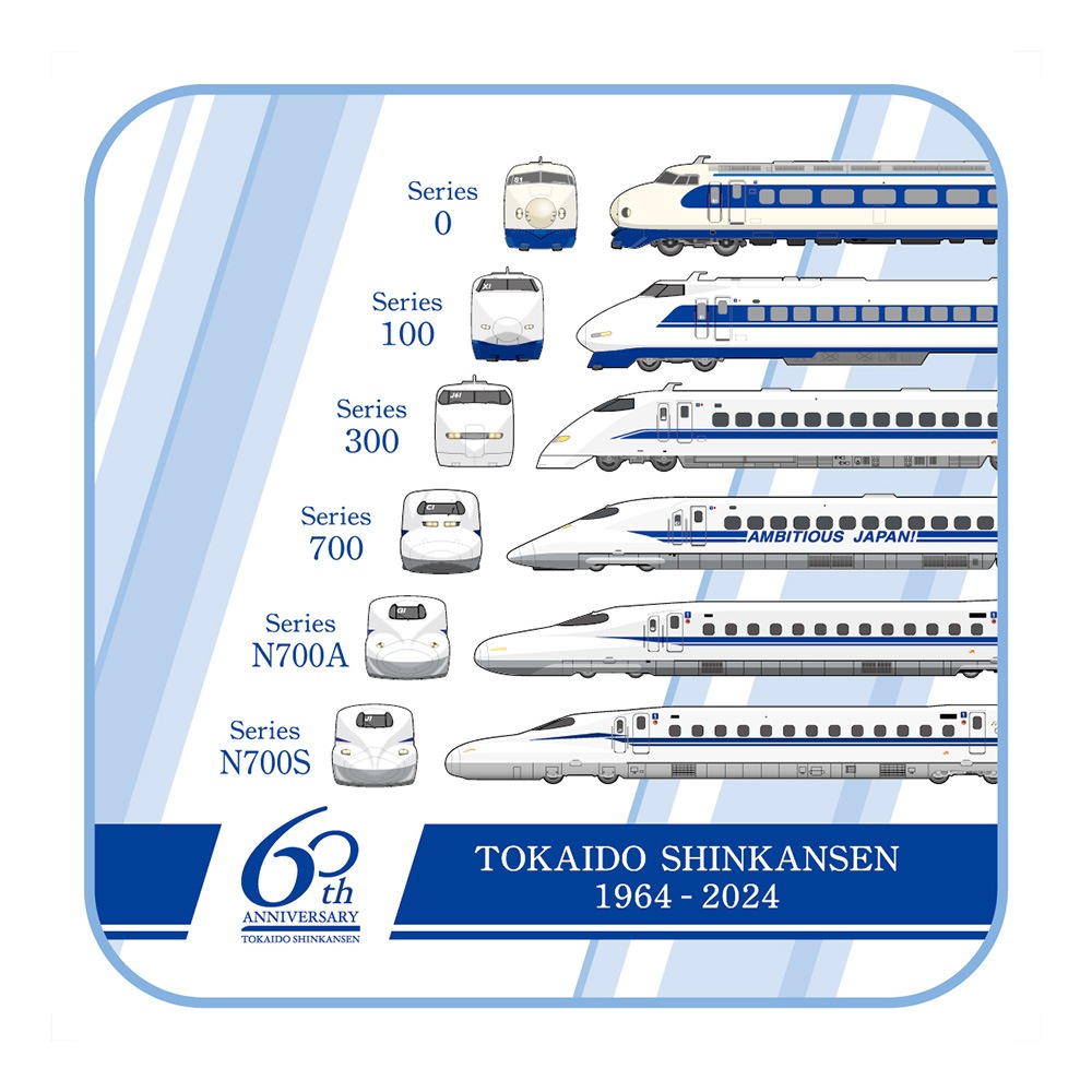 歴代東海道新幹線 タオルハンカチ【東海道新幹線60周年記念】