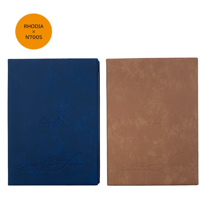 【RHODIA×新幹線】N700Sロゴ入りカバー（ネイビー）＋ロディアメモNo.16（ホワイト）