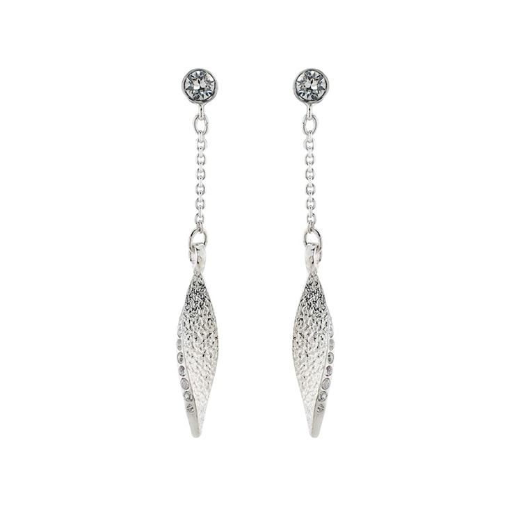 リーフモチーフ　メタルスイングイヤリング ロジュームカラー