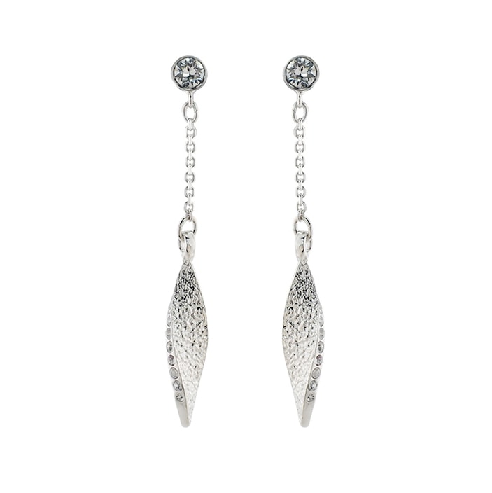 リーフモチーフ　メタルスイングピアス ロジュームカラー