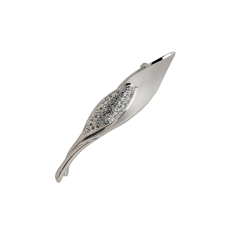 モダンリーフモチーフ　デザインブローチ ロジュームカラー