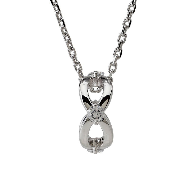 キュービックジルコニア　サークルモチーフペンダント ロジュームカラー